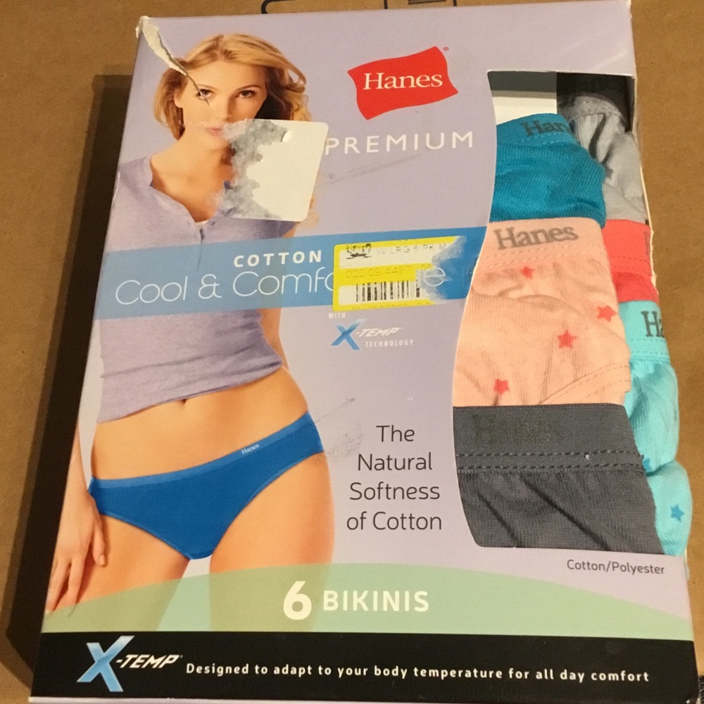 Hanes Women’s Bikini Briefs Pack – Teal, Coral, Gray, Peach, Blue
